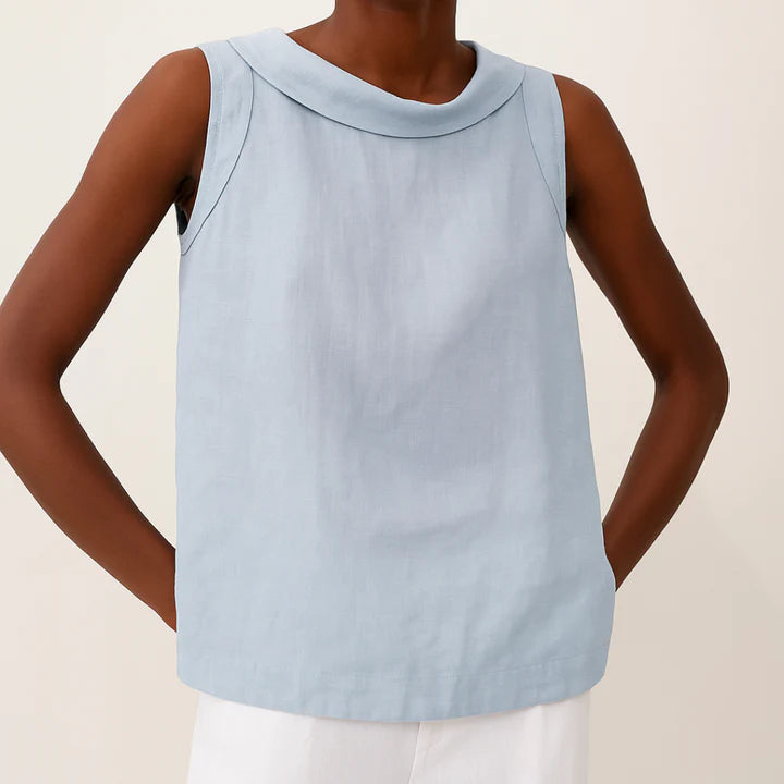 ANNABEL – SLEEVELESS COTTON-LINEN TOP