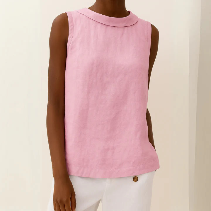 ANNABEL – SLEEVELESS COTTON-LINEN TOP