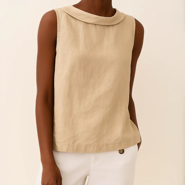ANNABEL – SLEEVELESS COTTON-LINEN TOP