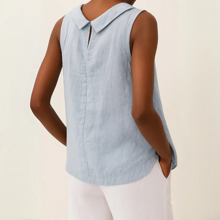 ANNABEL – SLEEVELESS COTTON-LINEN TOP