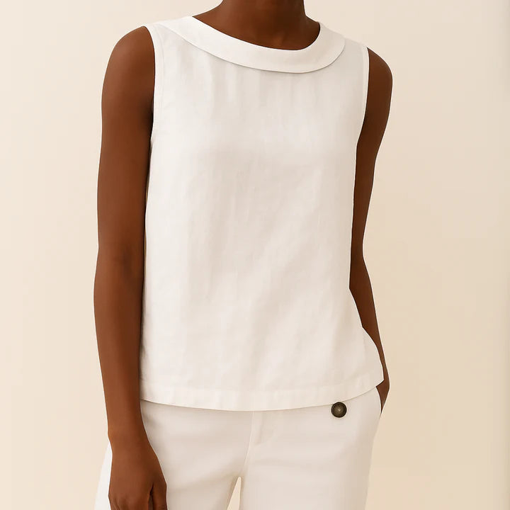 ANNABEL – SLEEVELESS COTTON-LINEN TOP