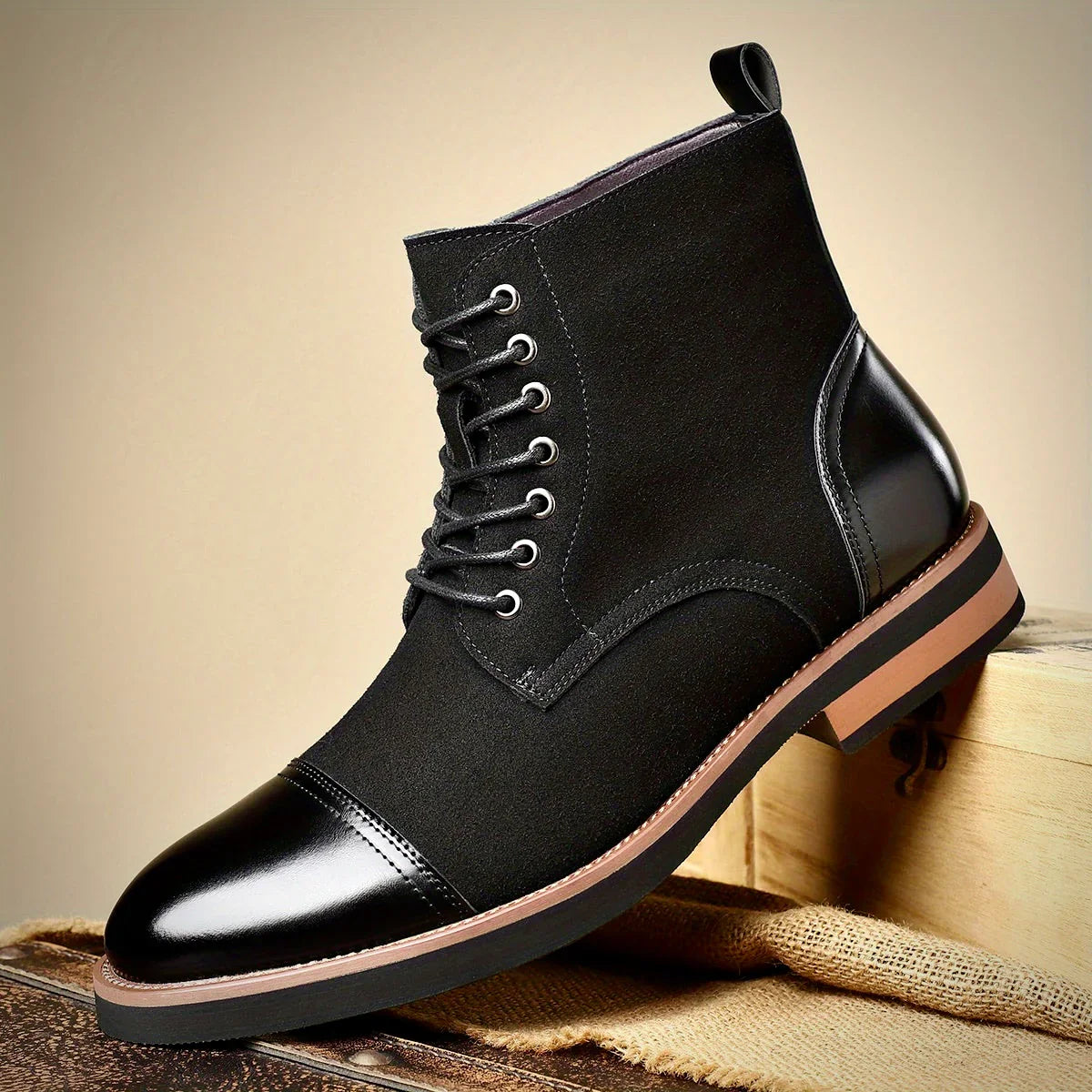 RICHARD | TWO-TONE OXFORD LEATHER BOOTS