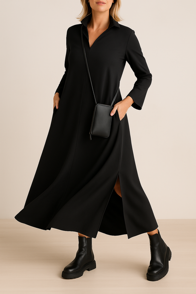 JEANETTE™ | LONG FLOWY DRESS WITH SIDE SLITS