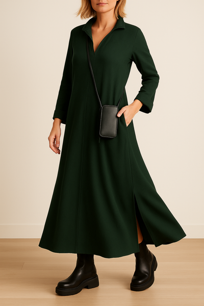 JEANETTE™ | LONG FLOWY DRESS WITH SIDE SLITS