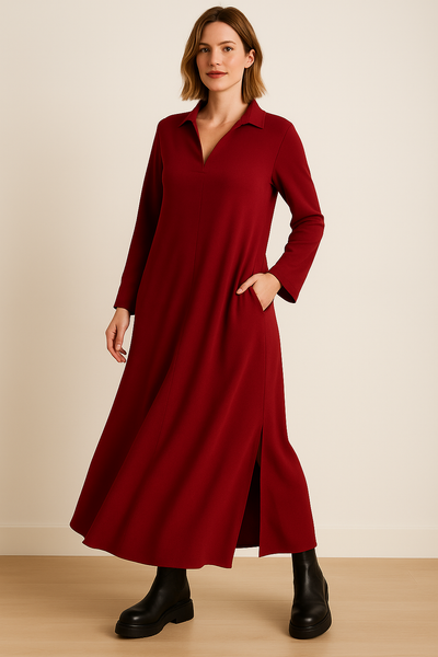 JEANETTE™ | LONG FLOWY DRESS WITH SIDE SLITS