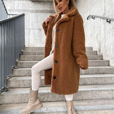 JANA | ELEGANT TEDDY WOOL COAT