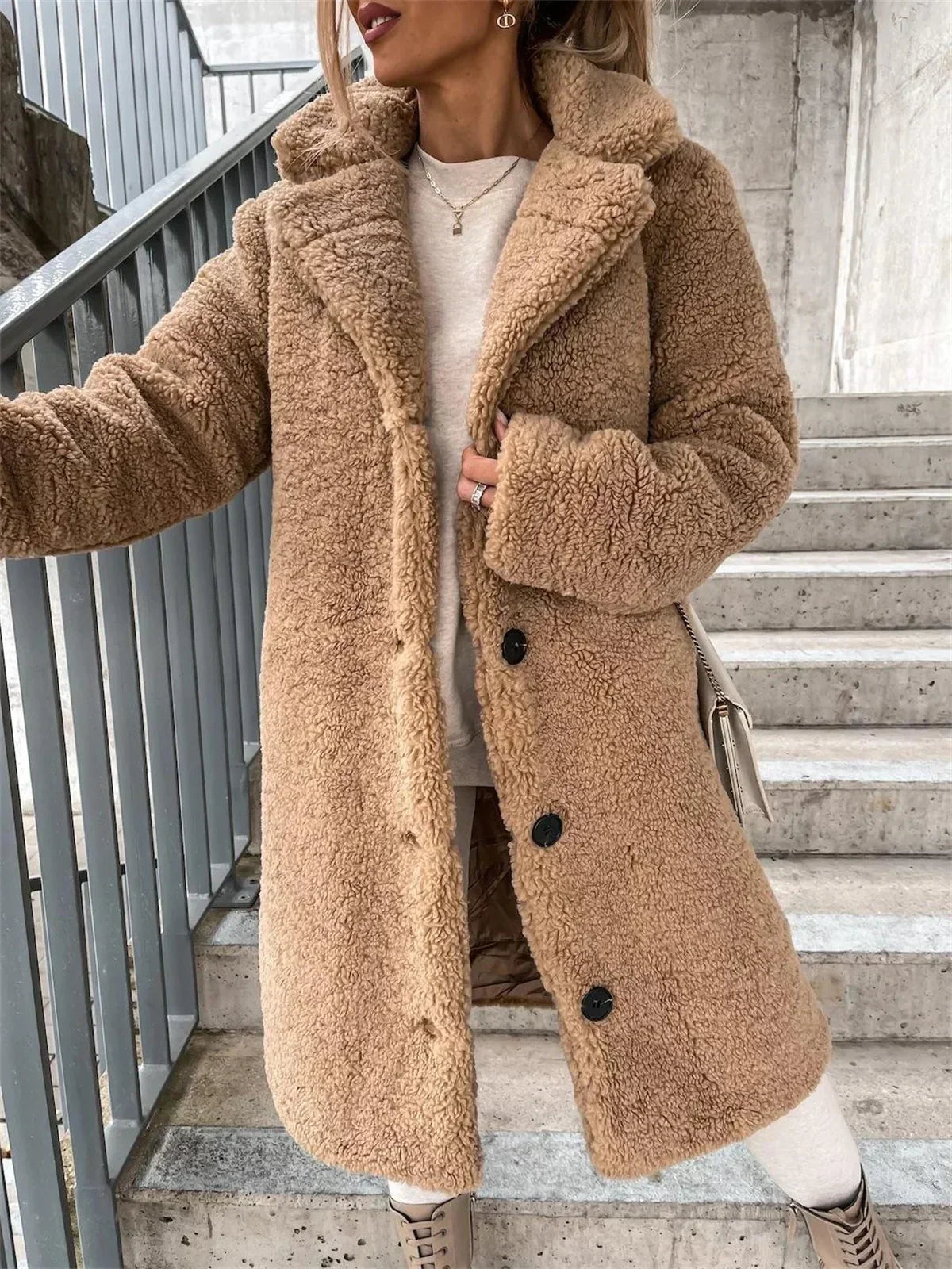 JANA | ELEGANT TEDDY WOOL COAT